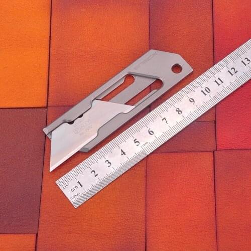 TC4 Titanium Simple Geometric Paper Knife Utility Knife Pocket Mini Express Unpacking Knife EDC