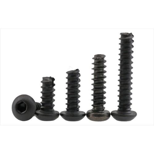 20PCS Carbon steel Pan head round head Flat tail Hexagon Hex Socket Cap Flat tail Screws M2*8/10 M2.6*6/8/10/12/14