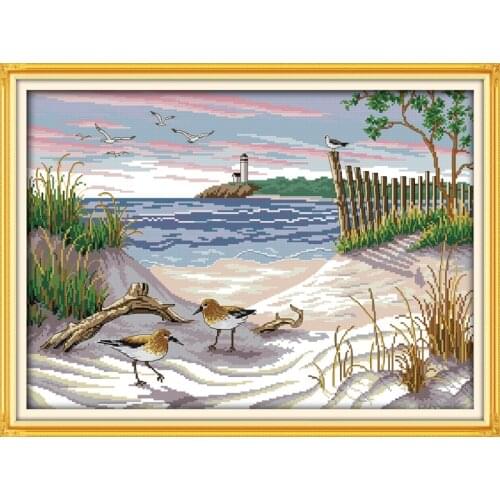 Needlework embroidery DIY DMC Cross stitch pictures The narrow birds 14CT white canvas counted Cross-Stitching home decor crafts
