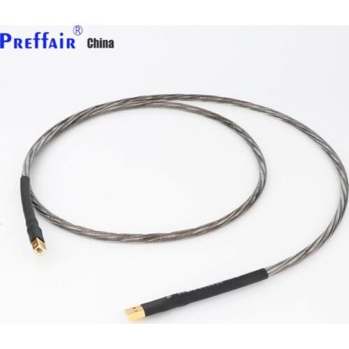 Preffair High Quality HIFI USB type 2.0 3.0 Cables Silver-Plated OCC Copper A-B for DAC audio cable