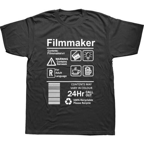 Funny Filmmaker Editing T Shirts Unisex Graphic New Cotton Birthday Gift Short Sleeve O-Neck Hip Hop Film Directors T-shirt