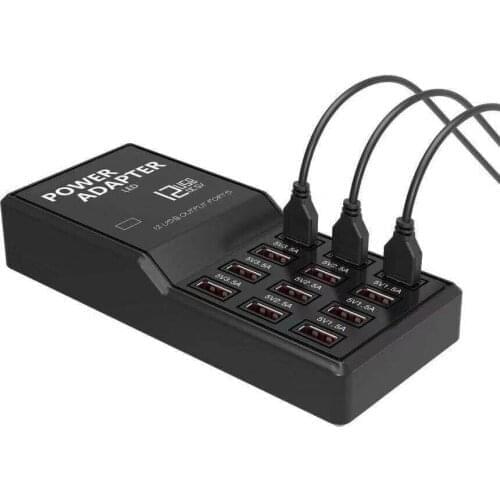 Multi 12 Port USB Charger USB Charging Station Hub Desktop Wall Cell Phone Charger Organizer for IPad IPhone Samsung Tablet