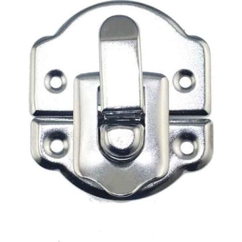 Iron Jewelry Box Padlock Hasp Locked Wooden Wine Gift Box Handbag Buckle Hardware Accessories,Chrome Color,48*43mm,20Sets