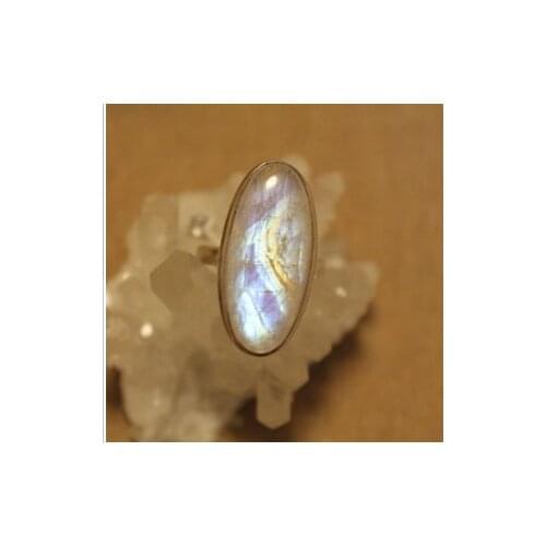 Woman Fashion 925 Silver Color Ring Luxury Elegant Natural Moonstone Jewelry Wedding Engagement Party Ring Size 5-11