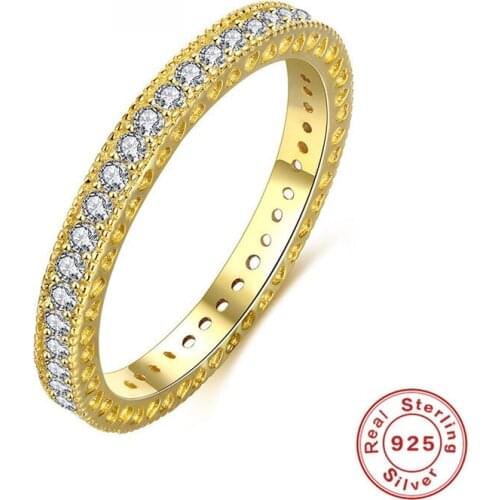 S925 Silver Rings for Women Fine Jewelry 925 Sterling Silver Rings Charm CZ Gold Plated Lady Girl Casual Wedding Finger Wears