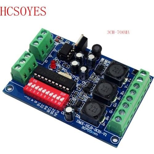 1 pcs 3CH RGB 700ma*3 DMX512 decoder led controller led dimmer DC5V-24V For led floodlight Constant Current