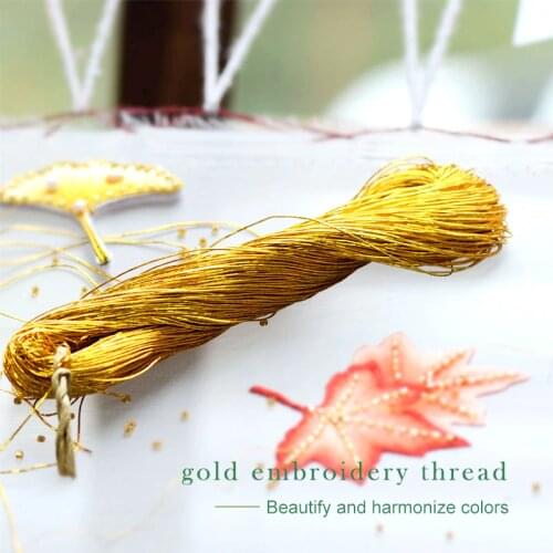 1pcs 70 meters Bright Round Silk Wire Gold Embroidery Thread Handmade DIY Sewing Knitting Embroidery Material