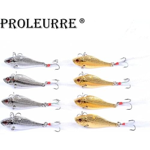 1Pcs 5cm 12.5g VIB Gold and Silver sequins All metal bait fishing iron fishing bait bait fast sinking fishing lure YR-265