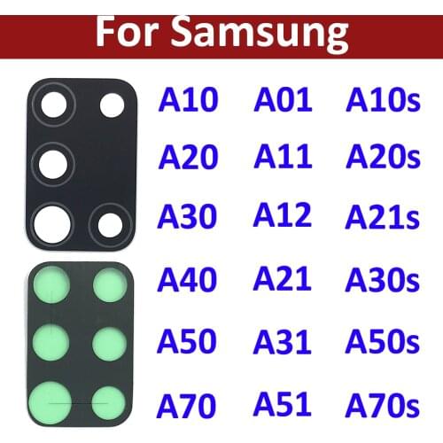 10Pcs/Lot, Rear Back Camera Glass Lens For Samsung A10 A20 A30 A50 A40 A70 A10s A20s A30S A50S A21s A01 A11 A12 A21 A31 A51 A71