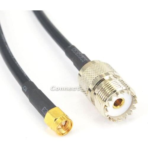 10 pieces\lot) RG58 1 M Extension Cable with SMA male Plug to UHF Female Jack connector pigtail cable