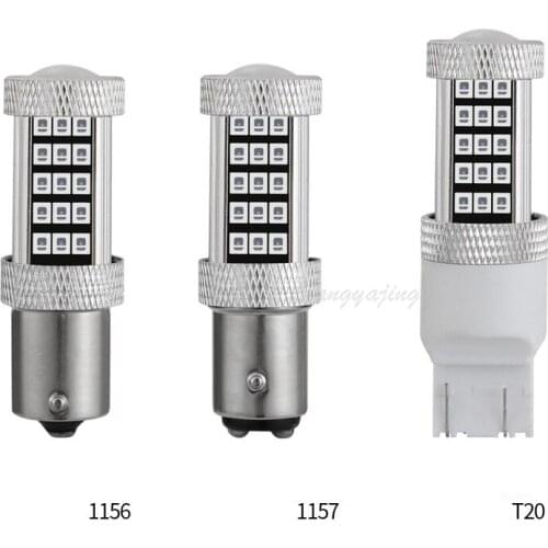 1156 BA15S P21W 1157 BAY15D P21/5w Brake Light T20 7443 W21/5W 66SMD 12V LED Tail Bulb Turn Brake Lights Reverse DRL Signal lamp