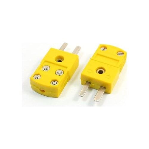 Cable Wire Connector Male Thermocouple Plug Circuits K Type Tester 2Pcs