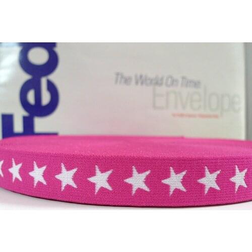 27 Yards 3/4'' 20mm Hot Pink Color Star Print Jacquard Underwear Elastic Tape