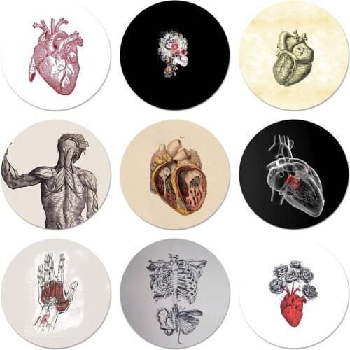 58mm Medical Human Organs Brooch Pin Cosplay Badge Accessories For Clothes Backpack Decoration Gift