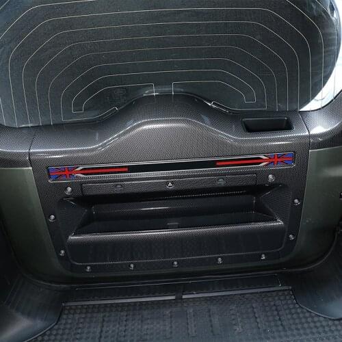 ABS Carbon Fiber For Land Rover Defender 110 X P400 HSE 2020 2021 Car Tailgate Door Interior Decorative Panel Car Accessories