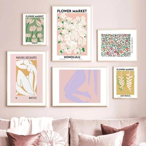 Canvas Painting Abstract Flower Plants Girl Leopard Wall Nordic Posters and Prints Wall Art Pictures for Living Room Home Decor