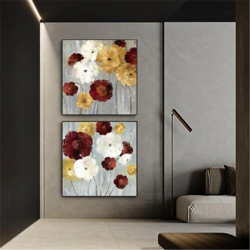 Abstract Flowers Canvas Painting on The Wall Art Prints Flower Posters and Printing Hanging Paintings for Living Room Decoration