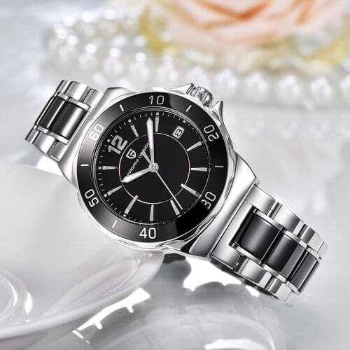 PAGANI DESIGN 2021 New Luxury Sports Brand Ladies Mens Bracelet Quartz Watch Ceramic Strap Stainless Steel Case Waterproof