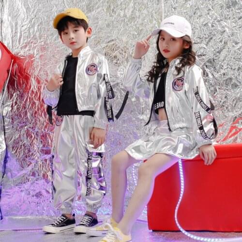 Hip Hop Kids Dancing Costumes for Girls Boys Jazz Ballroom Dance Costumes Child Party Show Top Skirts Pants Clothes Stage Wear