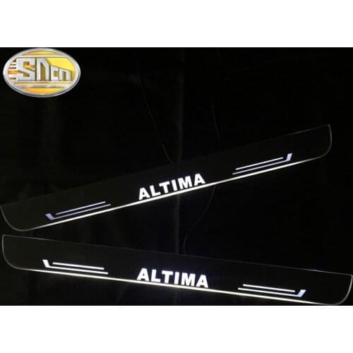 For Nissan Altima Skyline X-trail Qashqai Maxima Patrol Dynamic Led Door Sill Scuff Plate Threshold Pedal Door Light Car Sticker