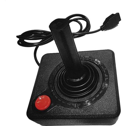Gaming Joystick Controller For Atari 2600 4-Way Lever Single Action Button Black Console System Thumb Game Rocker Replacement