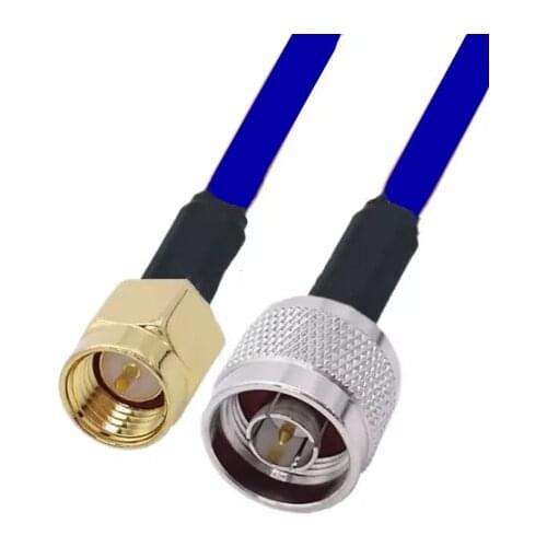 RG142 Double Shielded N Male to SMA Male Plug RF Coaxial Low Loss Cable 50ohm Blue Soft