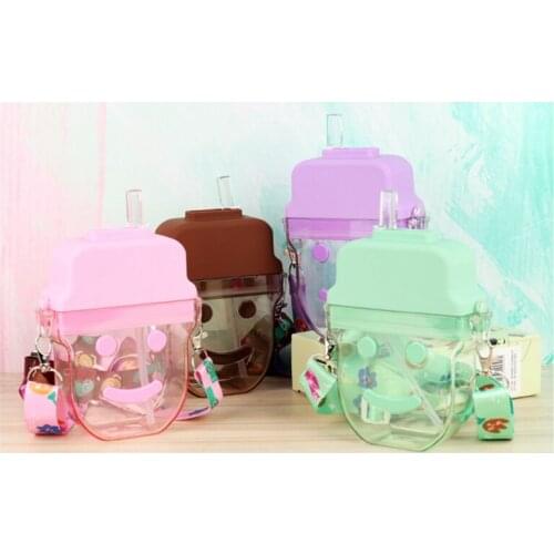 Hot Sale Water Bottle Cute Straw Cup Popsicle Outdoor Juice Drinking Suitable for Adult Children with Rope Water Bottle