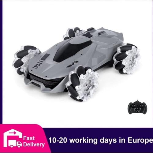 JJRC Q92 1:24 RC Stunt Car 4WD Remote Control Cars Toy 360° Rotating Off Road with Spray Lights Music RC Drift Car Toys for Kids