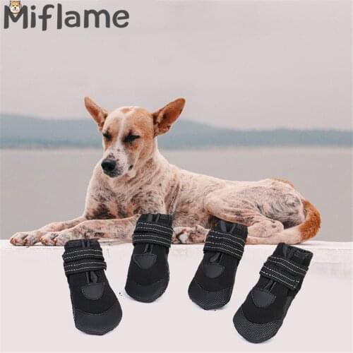 Miflam Waterproof Pet Shoes For Dog Accessories Reflective Dogs Shoes Fashion Medium Large Dogs Boots Dachshund Doberman Shoes