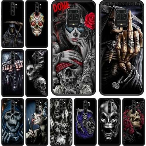 Grim Reaper Skull Skeleton Silicone Phone Case for Redmi Note 9S 8 9 Pro 8T 7 9C 9A 7A 8A 6 6A 9T 10 K40 Bumper Cover Coque Bag