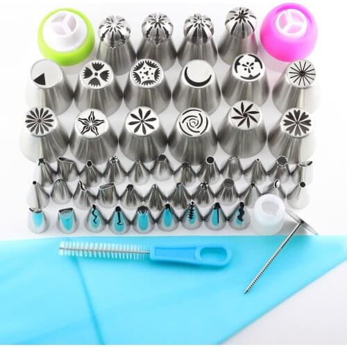 Mujiang 54 Pcs Stainless Steel Russian Sphere Ball Icing Piping Nozzles Korean Style Pastry Tips Cake Decorating Tools SL05