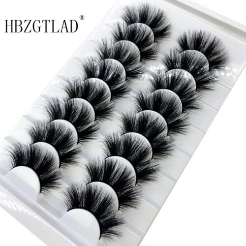 New 8 pairs 10-25mm fake Eyelashes 100% Mink Eyelashes Mink Lashes Natural Dramatic Volume Eyelashes Extension False Eyelashes