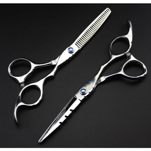 New professional Japan 440C 6.0 & 5.5 inch cutting barber thinning hair scissors set hairdressing scissors shears Free Shipping