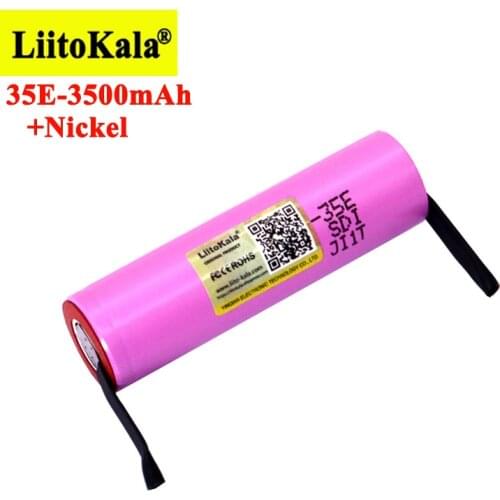 1PCS Liitokala INR18650 35E Original 18650 Lithium Battery 3500mAh 3.7V 25A High Power for Electric Tools + Nickel Belt
