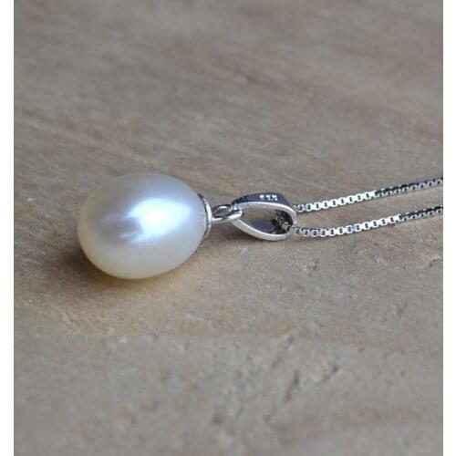 9x11mm Rice Natural Freshwater Pearl Necklace,S925 Sterling Silvers Jewellery,Wedding Necklace.Mom Jewelry