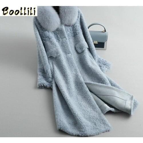 Boollili Real Fur Coat Women Winter Coat Women Clothes 2020 New Sheep Shearing 100% Wool Jacket Parka Real Fur Jacket