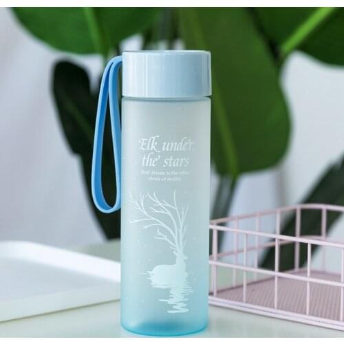 1pcs Simple Mori Department Female Summer Couple Plastic Cup Male Students Lovely Drop Proof Portable Frosted Cup