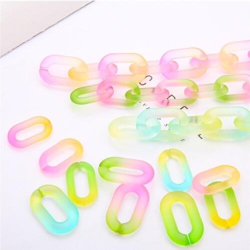 10Pcs Transparent Double Color Opening Acrylic Chain For DIY Making Earrings Necklace Bracelet Bag Clothes Accessories Link