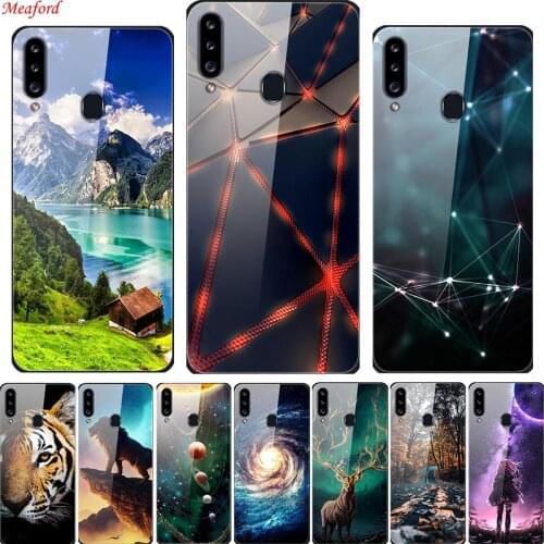 Glass Case For Samsung Galaxy A20s Case A 20 s Glass Back Cover Case For Samsung Galaxy A01 A40 A20E Case A 40 A 20E Coque Funda