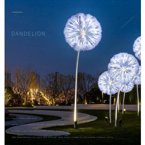 LED fiber dandelion lamp outdoor waterproof lawn lamp wedding road guide courtyard lamp lighting landscape lamp