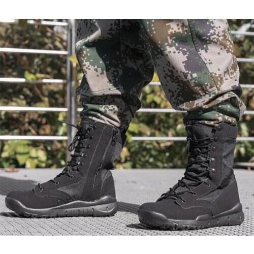 Outdoor Autumn Breathable Combat Boots Men Women Lightweight Tactical Hiking Camping Trekking Side Pull Security Training Shoes