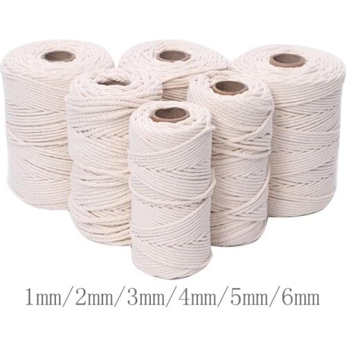 Macrame Rope Natural Beige Cotton Cord Twisted String For DIY Craft Handmade Home Decoration Wedding Accessories Cordao Lanyard