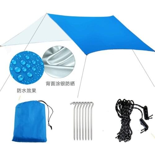 3x3m Awning Waterproof Tarp Tent Shade Ultralight Garden Canopy Sunshade Outdoor Camping Hammock Rain Fly Beach Sun Shelter