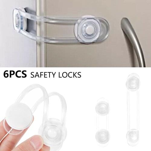 6 Pcs Child Safety Lock Child Anti-opening Cabinet Door Refrigerator Locks Baby Drawer Lock Buckle Baby Anti-pinch Safety Buckle