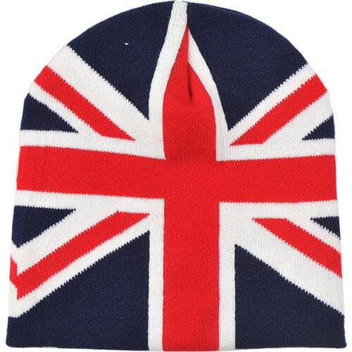 Flag Beanie Hat Wool Fall and Winter Warm Knitted Caps and Hats for Man and Women Skullies Cool Hip Hop Beanies RX111