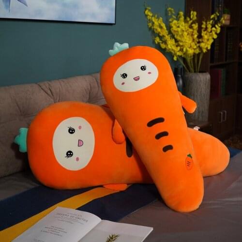 1pc Cartoon Smile Carrot Plush toy Cute Simulation Vegetable Carrot Pillow Dolls Stuffed Soft Toys for Children Gift