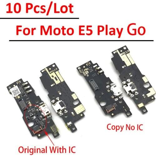 10pcs/lots Micro USB Charger Dock Connector Charging Port Microphone Flex Cable Replacement Parts For Motorola Moto E5 Play Go