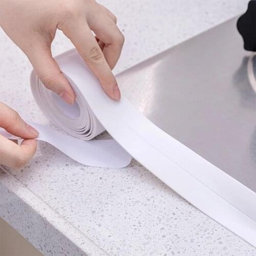 22mm Windows Bath Tape Sealing Strips PVC Kitchen Waterproof Wall Sticker Self-adhesive Seam Toilet Corner Seal Strip White Tape
