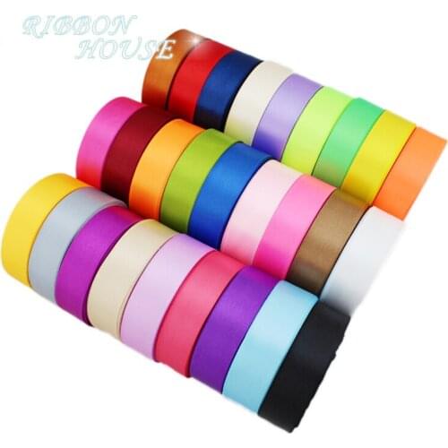 25 yards/roll) 1" (25mm) Single Face Satin Ribbon Webbing Gift Christmas DIY Hair accessories and wedding decorations Ribbons