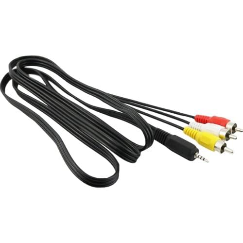 5x 2.5mm Mini Stereo Aux Male to 3RCA Male Plug Connector Adapter Audio AV Video Cable Cord 1.5m/5ft